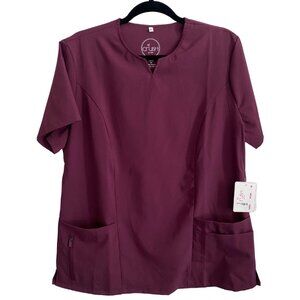 NWT Crush Scrubs Women's Fashion Fit Scrub Top - Size L